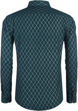 Load image into Gallery viewer, Men&#39;s Diamond Green Printed Down Long Sleeve Shirt