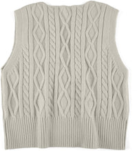 Load image into Gallery viewer, Pullover Cable Knit Vest Sleeveless Loose Fit Sweater Top