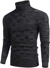 Load image into Gallery viewer, Thermal Ribbed Black Pullover Turtleneck Knitted Sweater
