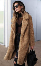 Load image into Gallery viewer, Oh So Chic Women&#39;s Caramel Long Sleeve Teddy Fur Coat