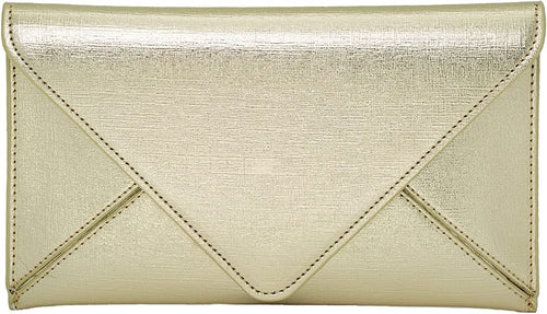 Glam Metallic Gold Envelope Style Clutch Purse