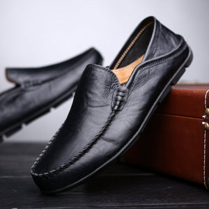Black Men's Premium Genuine Leather Fashion Shoes