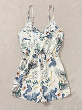 Load image into Gallery viewer, Plus Size White Floral Summer Boho V-Neck Cami Rompers