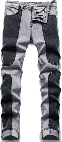 Street Style Grey Ripped Stretch Denim Regular Jeans