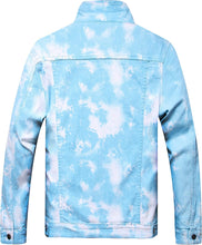 Load image into Gallery viewer, Cloudy Blue Ripped Denim Men&#39;s Jacket