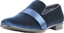 Load image into Gallery viewer, Men&#39;s Blue Satin High Quality Velvet Loafer Dress Shoes
