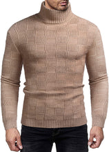 Load image into Gallery viewer, Thermal Ribbed Khaki Pullover Turtleneck Knitted Sweater
