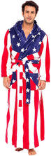 Load image into Gallery viewer, Classic American Flag Warm Fleece Robe with Hood