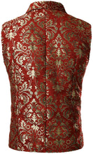 Load image into Gallery viewer, Men&#39;s Red Paisley Vintage Style Double Breasted Formal Vest