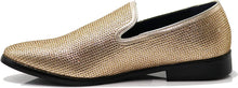 Load image into Gallery viewer, Vintage Gold Rhinestone Slip On Loafer Dress Shoes