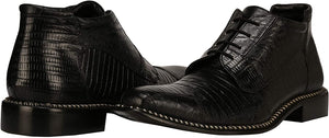 Men's Genuine Black Leather Lace Up Dress Shoes