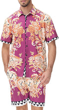 Load image into Gallery viewer, Men&#39;s Luxury Purple Floral 2pc Short Set