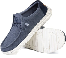 Load image into Gallery viewer, Canvas Blue Lightweight Men&#39;s Casual Slip-On Loafers