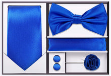 Load image into Gallery viewer, Men&#39;s Royal Blue 5pcs Satin Bow tie Set