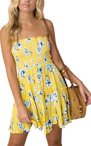 Sweet Lemons Strapless Smock Mini Dress