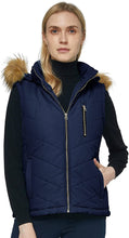 Load image into Gallery viewer, Navy Quilted Hooded Thicken Warm Puffer Winter Vest