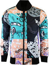 Load image into Gallery viewer, Men&#39;s Designer Multi-Color Street Art Print Bomber Long Sleeve Jacket