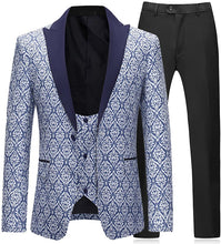 Load image into Gallery viewer, Vintage 3 Piece Blue One Button Men&#39;s Tuxedo Suit