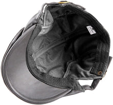 Load image into Gallery viewer, Men&#39;s Dark Grey PU Leather Classic Newsboy Cap