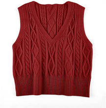 Load image into Gallery viewer, Pullover Cable Knit Vest Sleeveless Loose Fit Sweater Top