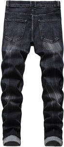 Black Distressed Men's Denim Pants