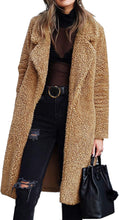 Load image into Gallery viewer, Oh So Chic Women&#39;s Caramel Long Sleeve Teddy Fur Coat