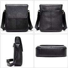 Load image into Gallery viewer, Genuine Black Full Grain Leather Crossbody Bag