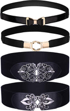 Load image into Gallery viewer, Classic Style Black Retro Cinch 4 Pieces Belt