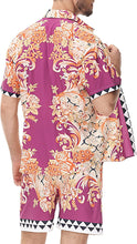 Load image into Gallery viewer, Men&#39;s Luxury Purple Floral 2pc Short Set