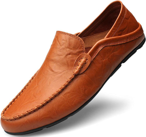 Men's Almond Brown Premium Genuine Leather Shoes