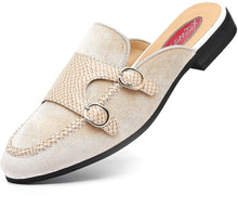Load image into Gallery viewer, Men&#39;s Velvet Leather Beige Loafer Slip-on Dress Shoes