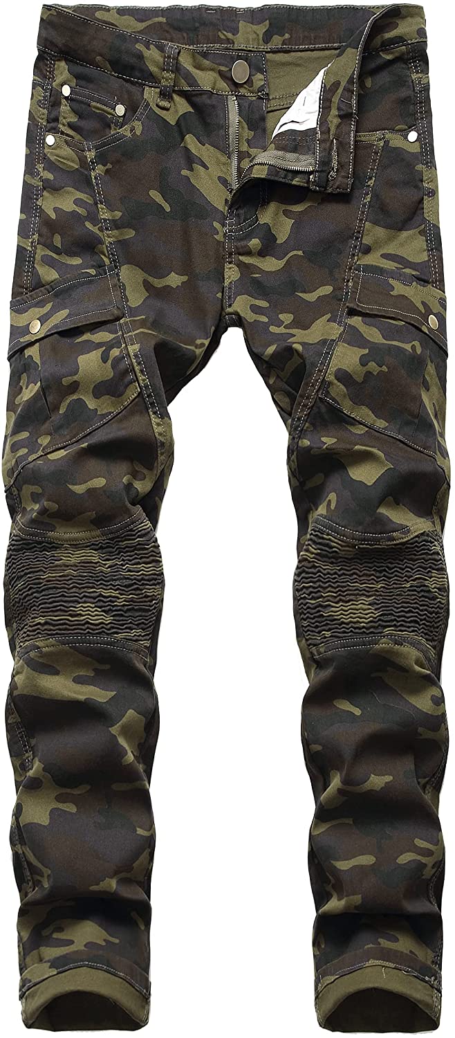 Camouflage Distressed Men's Denim Pants