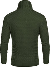 Load image into Gallery viewer, Men&#39;s Army Green Long Sleeve Designer Knitted Turtleneck Sweater