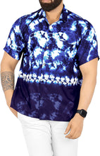 Load image into Gallery viewer, Starlight Royal Blue Short Sleeve Hawaiian Beach Men&#39;s Shirt