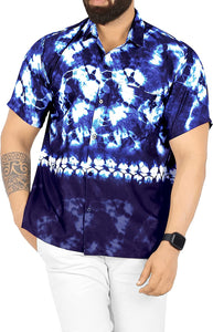 Starlight Royal Blue Short Sleeve Hawaiian Beach Men's Shirt