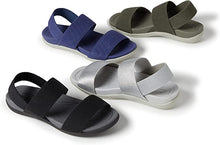 Load image into Gallery viewer, Comfy Silver Sling Back Rubber Strappy Sandals