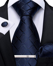 Load image into Gallery viewer, Men&#39;s High Quality Jacquard Silk Orange/Black Cufflink Tie Clip Set