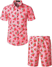 Load image into Gallery viewer, Men&#39;s Havana Green &amp; White Floral Printed Shorts Set