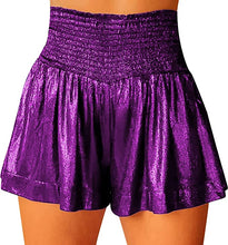 Load image into Gallery viewer, Metallic Shine Gold High Waist Summer Shorts