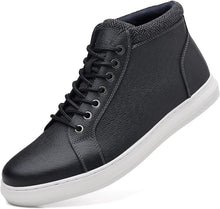 Load image into Gallery viewer, Black Genuine Leather Men&#39;s Casual Oxford Sneaker