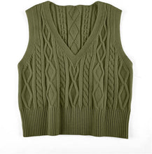 Load image into Gallery viewer, Pullover Cable Knit Vest Sleeveless Loose Fit Sweater Top