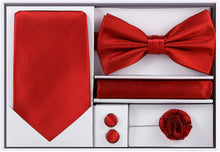 Load image into Gallery viewer, Geneva Red 5pcs Bow tie Set