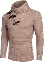 Load image into Gallery viewer, Men&#39;s Khaki Long Sleeve Slim Fit Designer Knitted Turtleneck Sweater