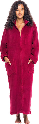 Oversize Burgundy Plus Size Warm Fleece Robe