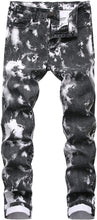 Load image into Gallery viewer, Charcoal Tie Dyed Distressed Lightweight Men&#39;s Jeans