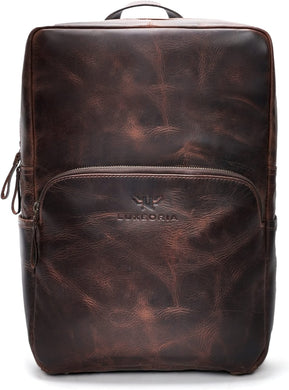 Vintage Deep Brown Genuine Leather Travel Backpack