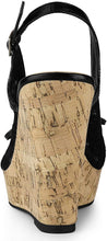 Load image into Gallery viewer, Black Lace Platform Wedge Heel Sandals