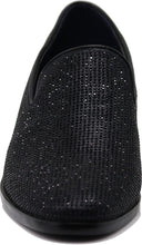 Load image into Gallery viewer, Men&#39;s Sparkle Black Rhinestone Slip On Loafer Dress Shoes