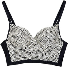 Load image into Gallery viewer, Diamond Purple Multi Color Studded Sweetheart Bustier Corset Crop Top