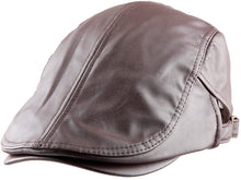 Load image into Gallery viewer, Men&#39;s Brown PU Leather Classic Newsboy Cap